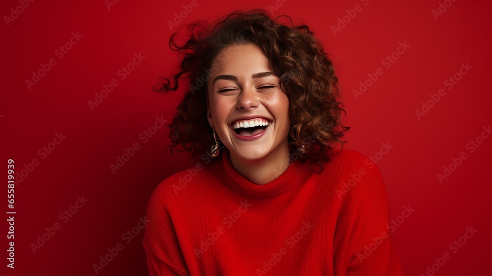 handsome young man, smiling and laughing, wearing vibrant sweater handsome young man, smiling and laughing, wearing vibrant sweater