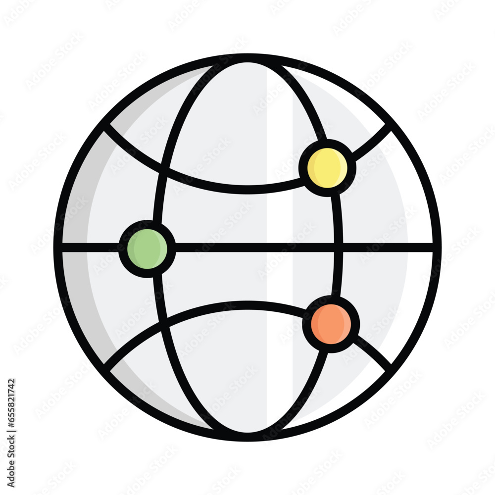 Global network vector icon isolated on white background Global network vector icon isolated on white background