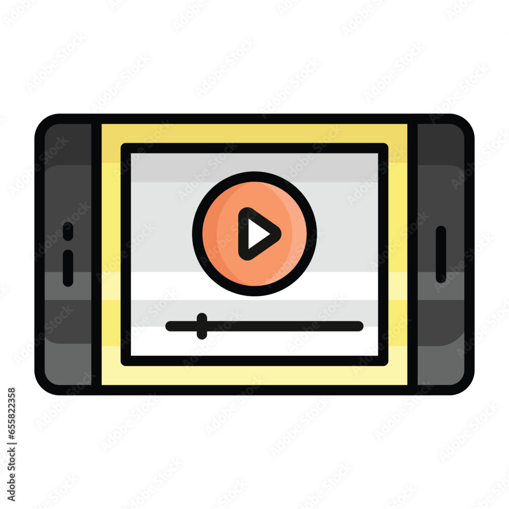 Mobile video icon isolated on white background Mobile video icon isolated on white background