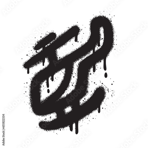 Spray Painted Graffiti helicopter Sprayed isolated with a white background.