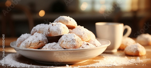 Amaretti di Saronno cookies. Generative AI.