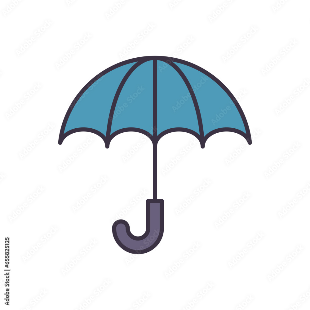 Umbrella related vector icon. Isolated on white background. Vector illustration