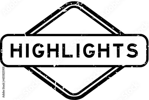 Grunge black highlights word rubber seal stamp on white background