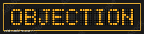 Orange color led banner in word objection on black background