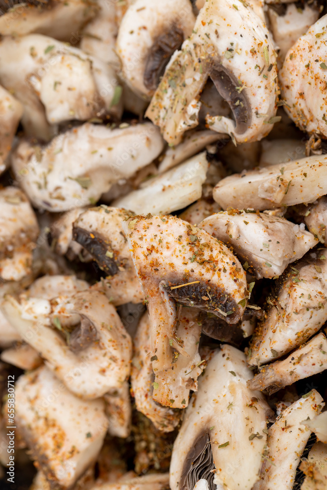sliced white mushrooms mushrooms during cooking sliced white mushrooms mushrooms during cooking