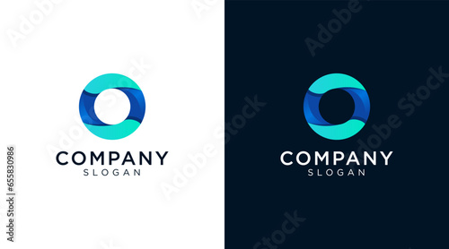 Letter O logo design for various types of businesses and company. colorful, modern, geometric, luxury letter o logo set