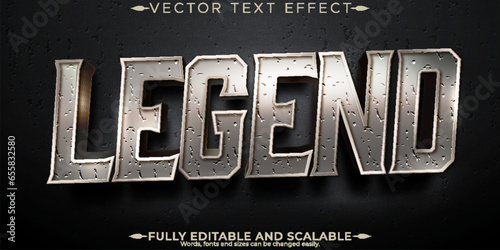 Legend text effect, editable stone and warrior text style