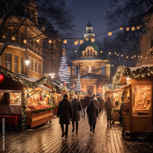 Christmas market and Christmas Decoration in beautiful old town