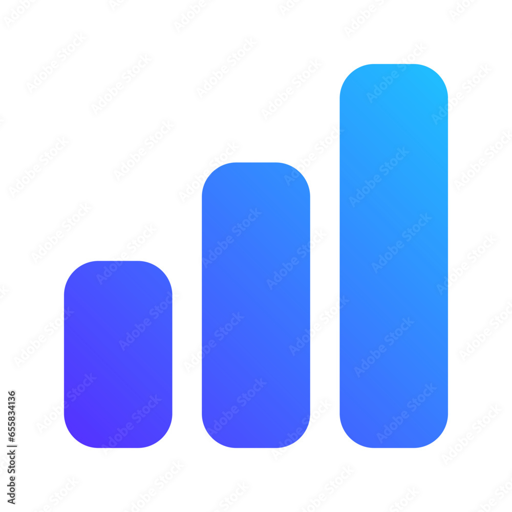 chart bars gradient fill icon chart bars gradient fill icon