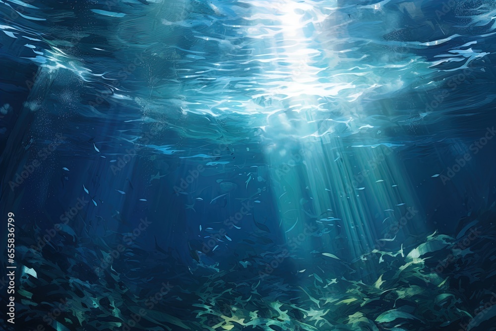 An underwater image with lays of light breaking through. Great for stories about the ocean, travel, adventure, snorkeling, scuba diving, underwater exploration, conservation and more. An underwater image with lays of light breaking through. Great for stories about the ocean, travel, adventure, snorkeling, scuba diving, underwater exploration, conservation and more.
