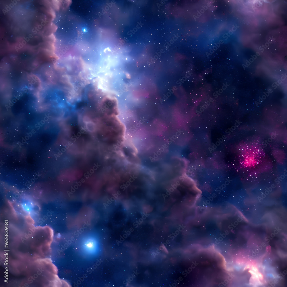 Infinite Indigo: Dark Blue Seamless Textures of Galaxy & Nebula!