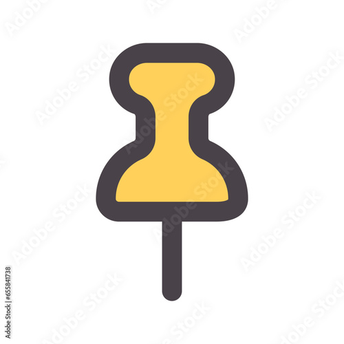 push pin flat line icon