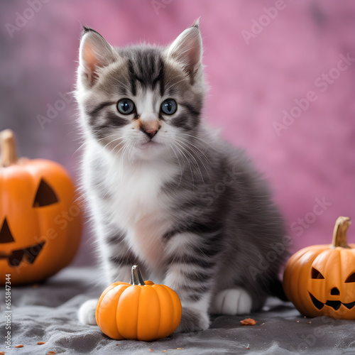 cat and pumpkin I
