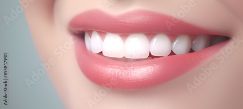  A clear  close-up picture of woman smiling with great white  teeth. It looks very real and stylish. Good for ads about dental care or fashion oral care       bright smile