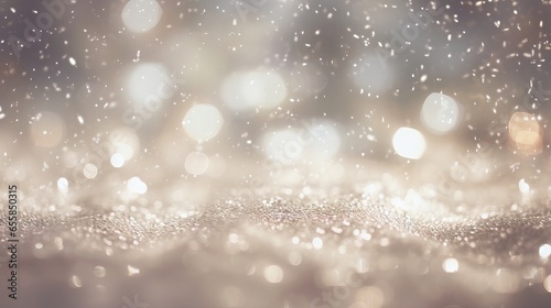 Vintage glitter lights: a whimsical and festive illustration of abstract background with silver and white colors, perfect for banners and backgrounds