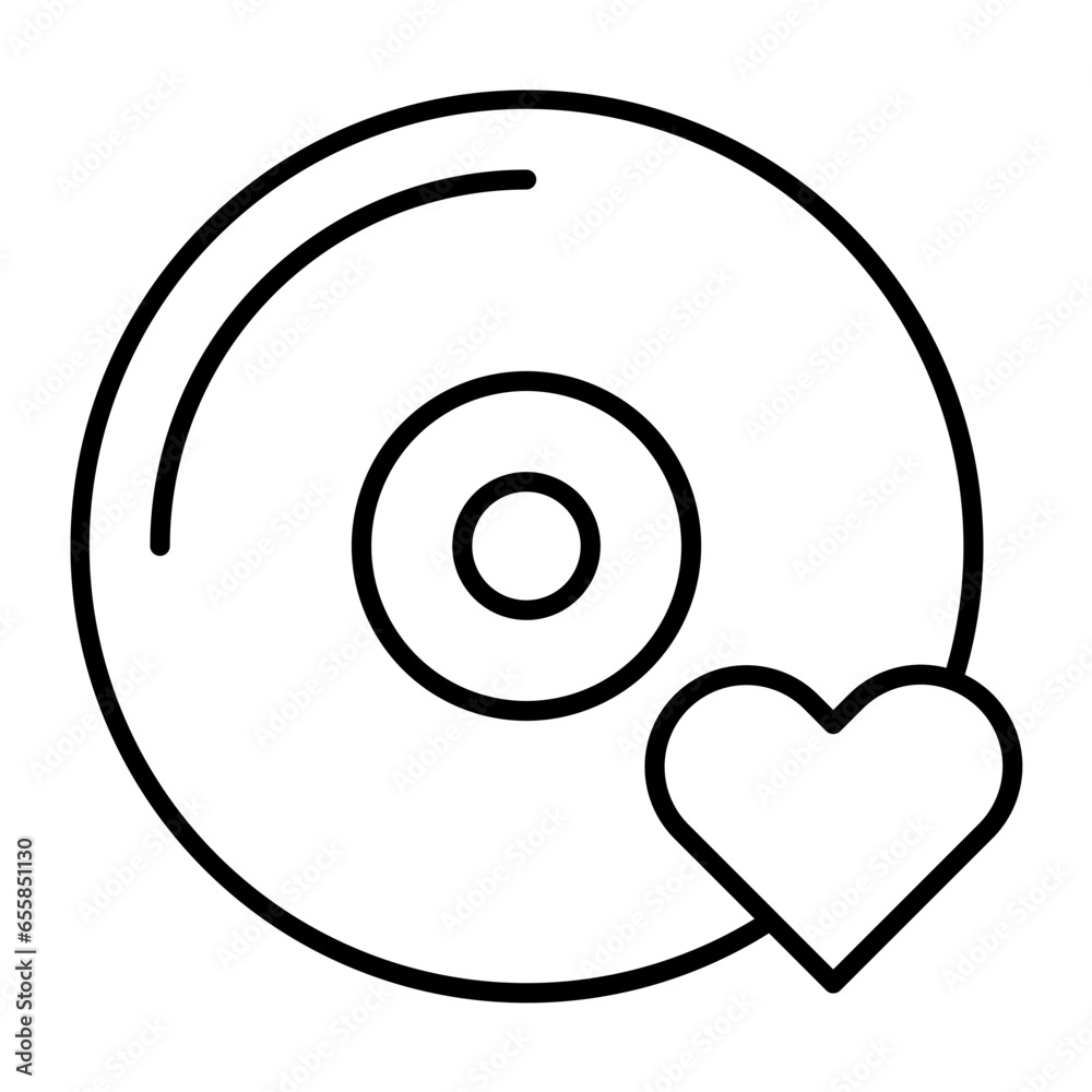 Love Music Outline Icon Love Music Outline Icon