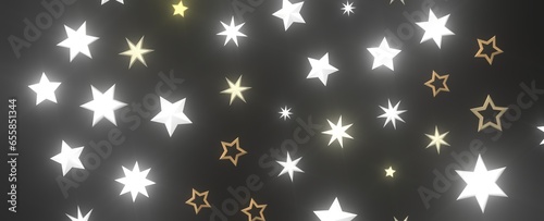 Photographie Descendant Christmas Constellations: Mind-Blowing 3D Illustration of Falling Fes