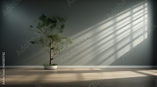 A plant in an empty room  generative AI