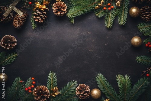 Background image with christmas tree theme with Generative AI technology