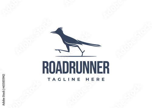 roadrunner bird logo vector icon illustration photo