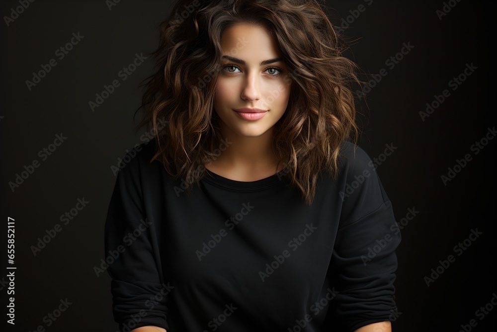 Portrait of a young woman, generative AI Portrait of a young woman, generative AI