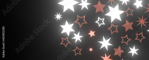 Falling Christmas Star Show: Mesmeric 3D Illustration Depicting Falling Holiday Stargazing Spectacle