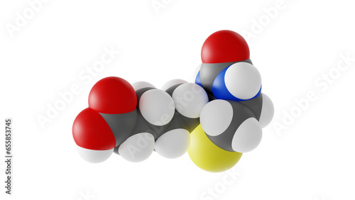 biotin molecule, vitamin b7 molecular structure, isolated 3d model van der Waals photo