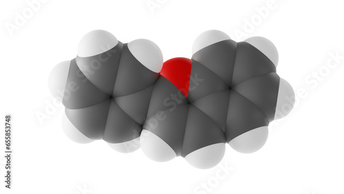 flavylium molecule, pigments molecular structure, isolated 3d model van der Waals photo