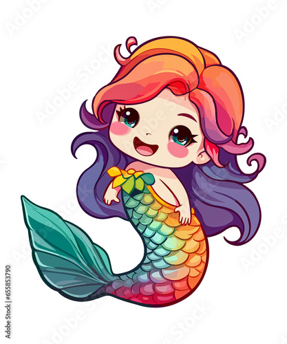 Cute Little Rainbow Mermaid