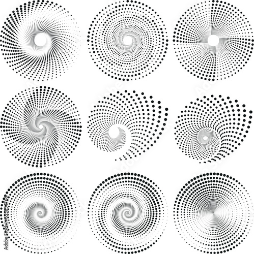 Halftone dotted circular optical decoration