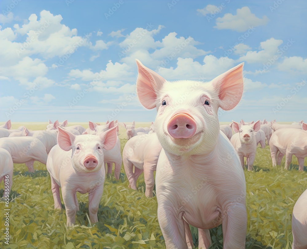Pigs on an open farm. Great for stories on sustainable agriculture, farming, animal husbandry, food supply, rural living and more. Pigs on an open farm. Great for stories on sustainable agriculture, farming, animal husbandry, food supply, rural living and more.