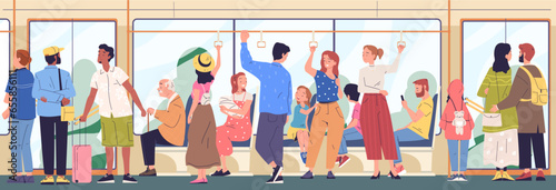 Wallpaper Mural Passengers inside public transport