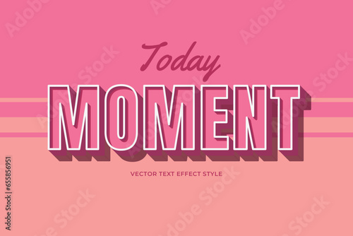 Today moment retro text style effect editable