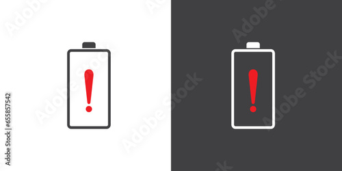 Battery warning level charge  indicators icon, Battery icon in flat style, Battery charging flat icon simple black style symbol sign for apps and website, vector illustration.