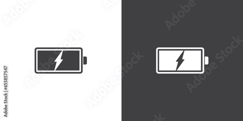 Battery charging icon vector illustration. Battery charging flat icon simple black style symbol sign for apps and website, Battery charging sign symbol vector illustration. Battery icon in flat style.