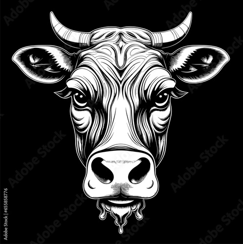 A vector illustration of a cow head. EPS-10