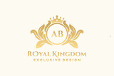 Letter AB template logo Luxury. Monogram alphabet . Beautiful royal initials letter.