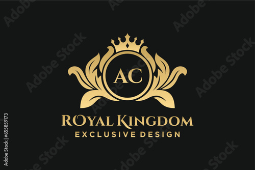 Letter AC template logo Luxury. Monogram alphabet . Beautiful royal initials letter.