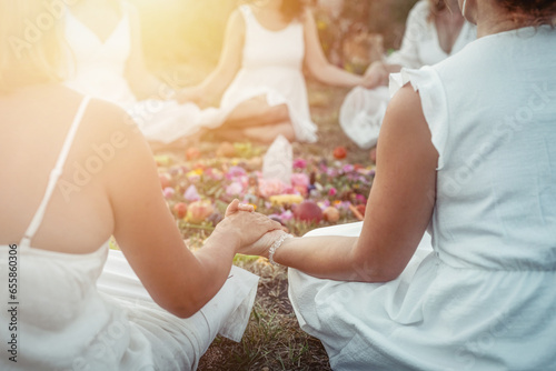 Madala with flowers and fruits, spiritual ceremony of earth.
