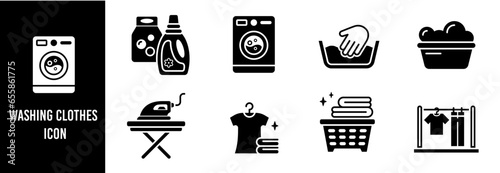 Laundry icons. Dryer, Washing machine