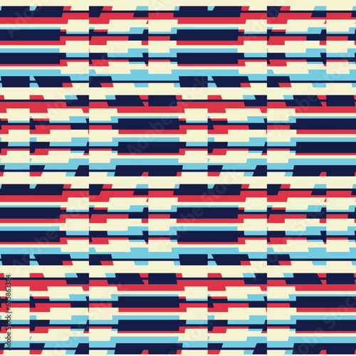 Multicolor Glitch Effect Textured Striped Pattern