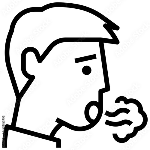 bad breath filled outline icon,linear,outline,graphic,illustration
