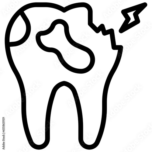 tooth decay filled outline icon,linear,outline,graphic,illustration