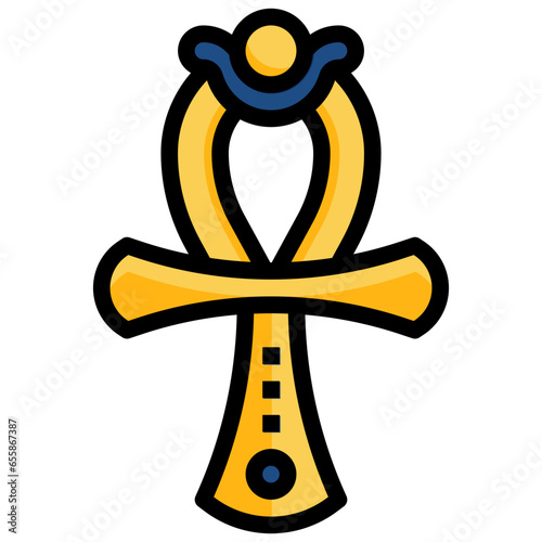 ANKH filled outline icon,linear,outline,graphic,illustration