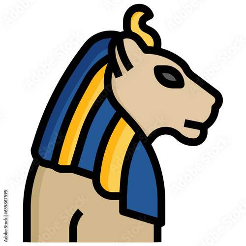SEKHMET filled outline icon,linear,outline,graphic,illustration