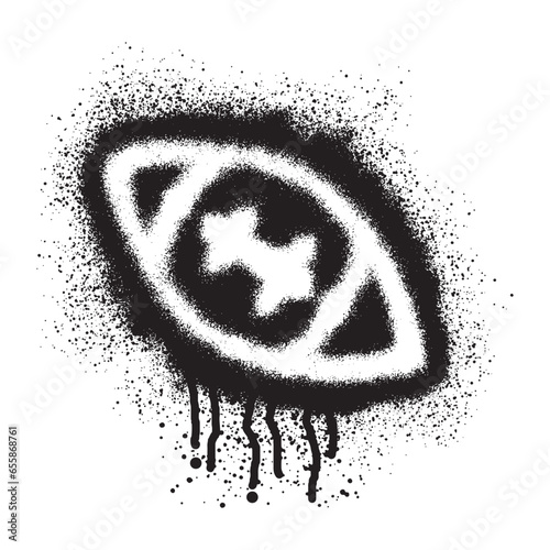 American football super bowl ball graffiti with black spray paint