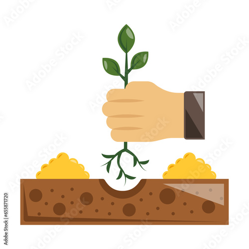 to put or set into the ground to grow concept, seeding, drilling, sowing and putting in vector color icon design, Lawn and Gardening symbol, Farm and Plant sign, agriculture and horticulture equipment