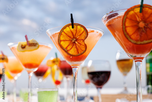 Cocktails ready for the party.