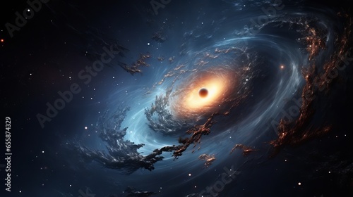 Spectacular view of a cosmic jet from a supermassive black hole in a faraway galaxy photo
