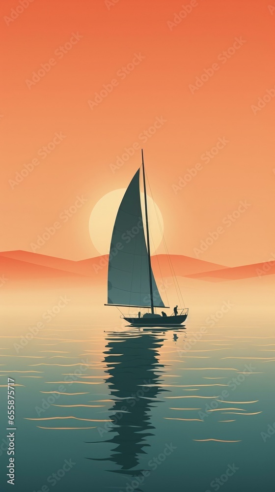 Fototapeta premium flat and minimalist aesthetic clean and simple line